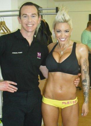 Image of Celebrity Personal Trainer Tim Sharp in 2009 with Model Jodie Marsh