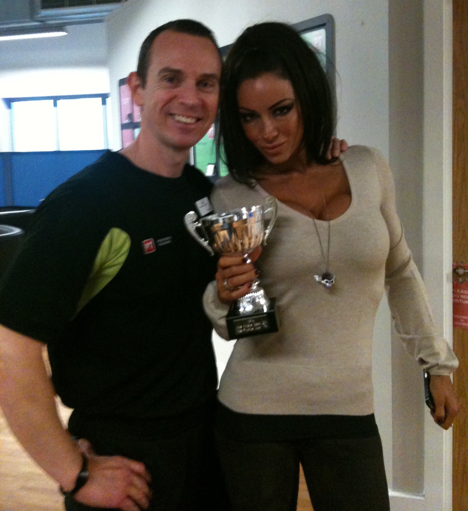 Click here to view the image of Personal Trainer Tim Sharp And Jodie Marsh 2011 at higher resolution. An image of Personal Trainer Tim Sharp And Jodie Marsh 2011 goes here.