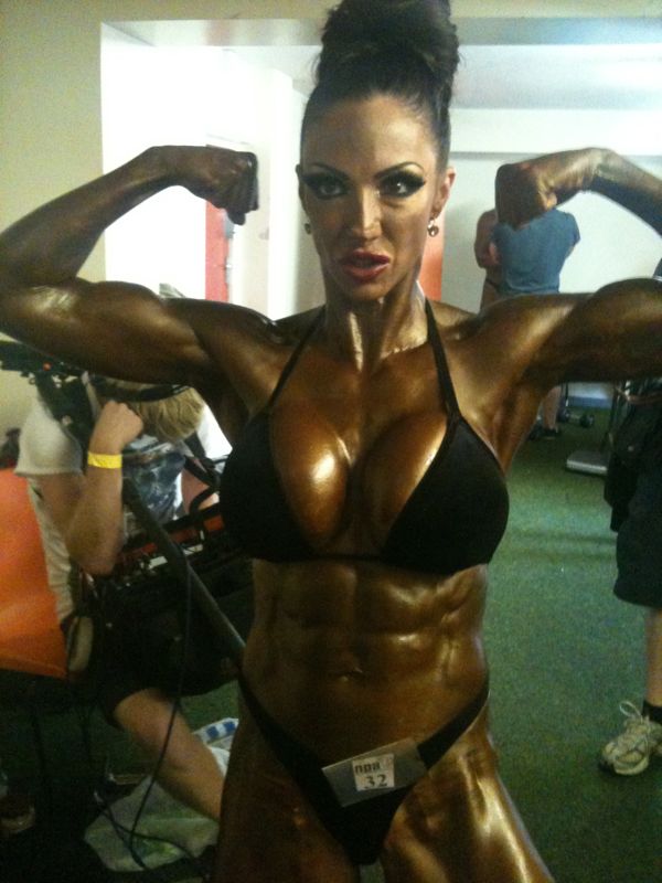 image shows: Jodie Marsh, Bodybuilder Jodie Marsh Bodybuilder Trained by Tim Sharp Personal Trainer 