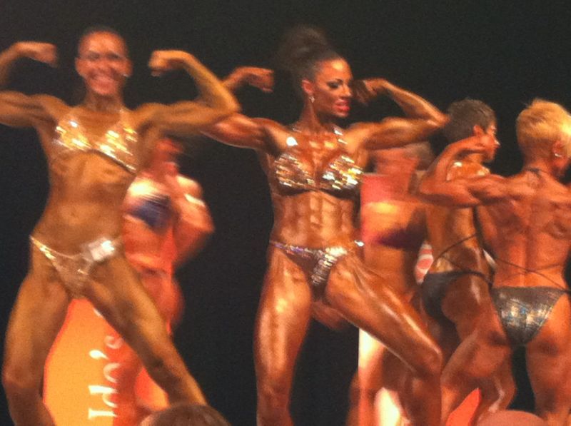 image shows: Jodie Marsh on stage 2011 trained by Personal Trainer Tim Sharp