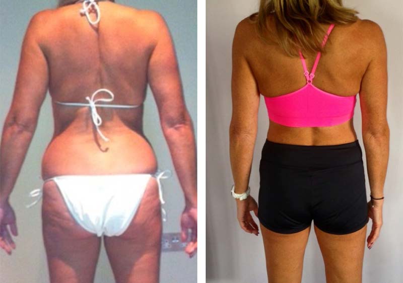 image shows: In only four months, Tim`s methods brought about a spectacular transformation in Amanda`s body