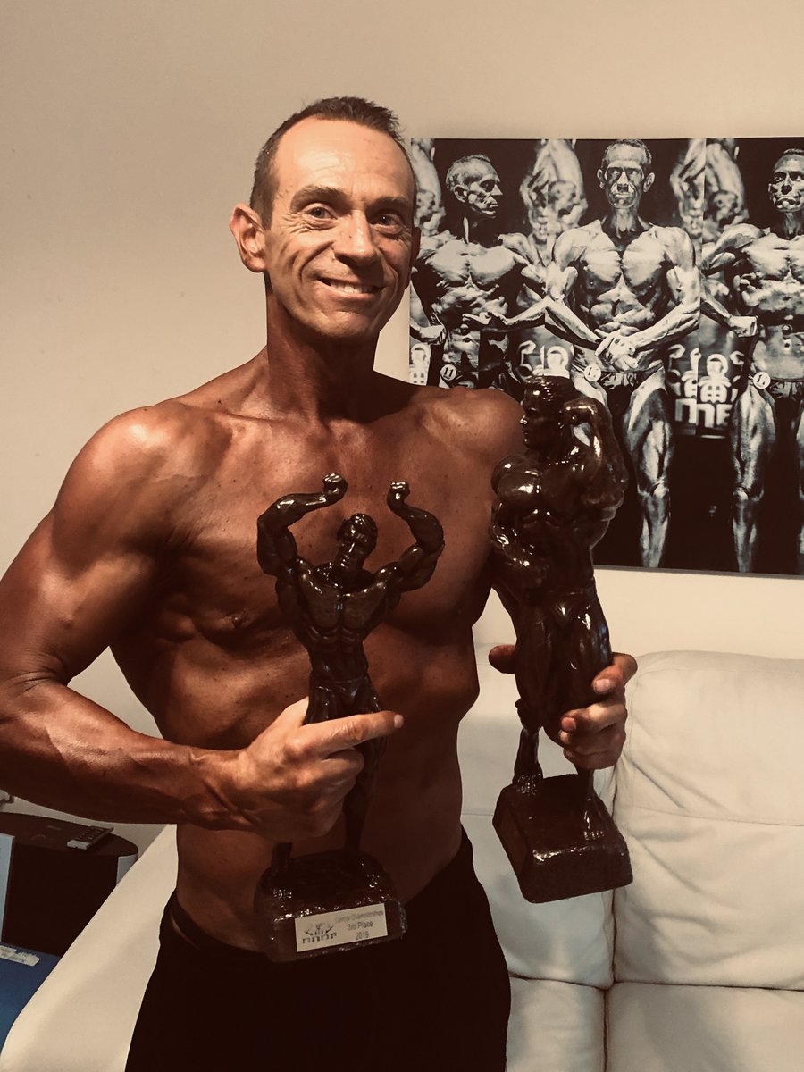 image shows: Tim poses at the 2019 BNBF Central Contest on his way to collect 3<sup>rd</sup> spot in the Over 50s category.