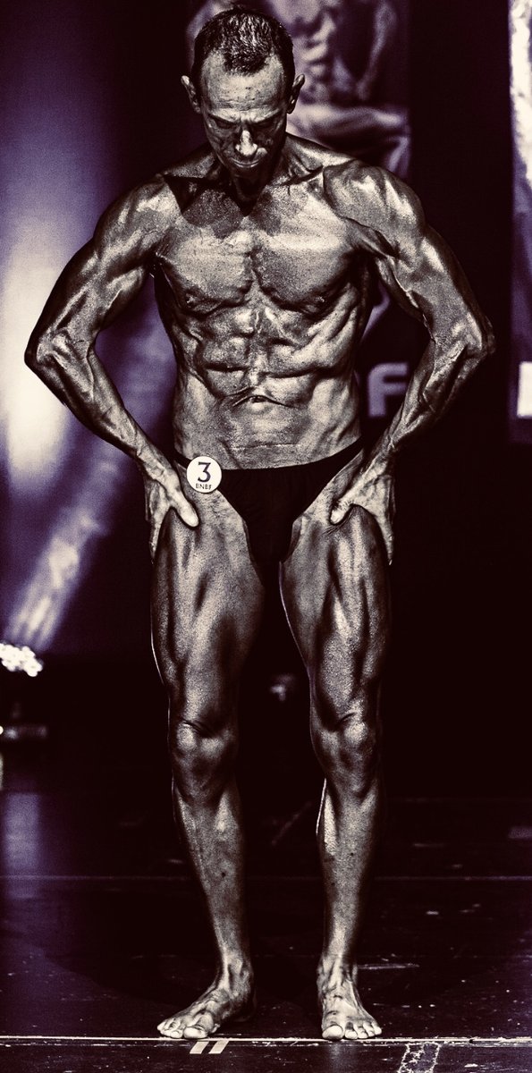 image shows: Tim poses at the 2019 BNBF Central Contest on his way to collect 3<sup>rd</sup> spot in the Over 50s category.