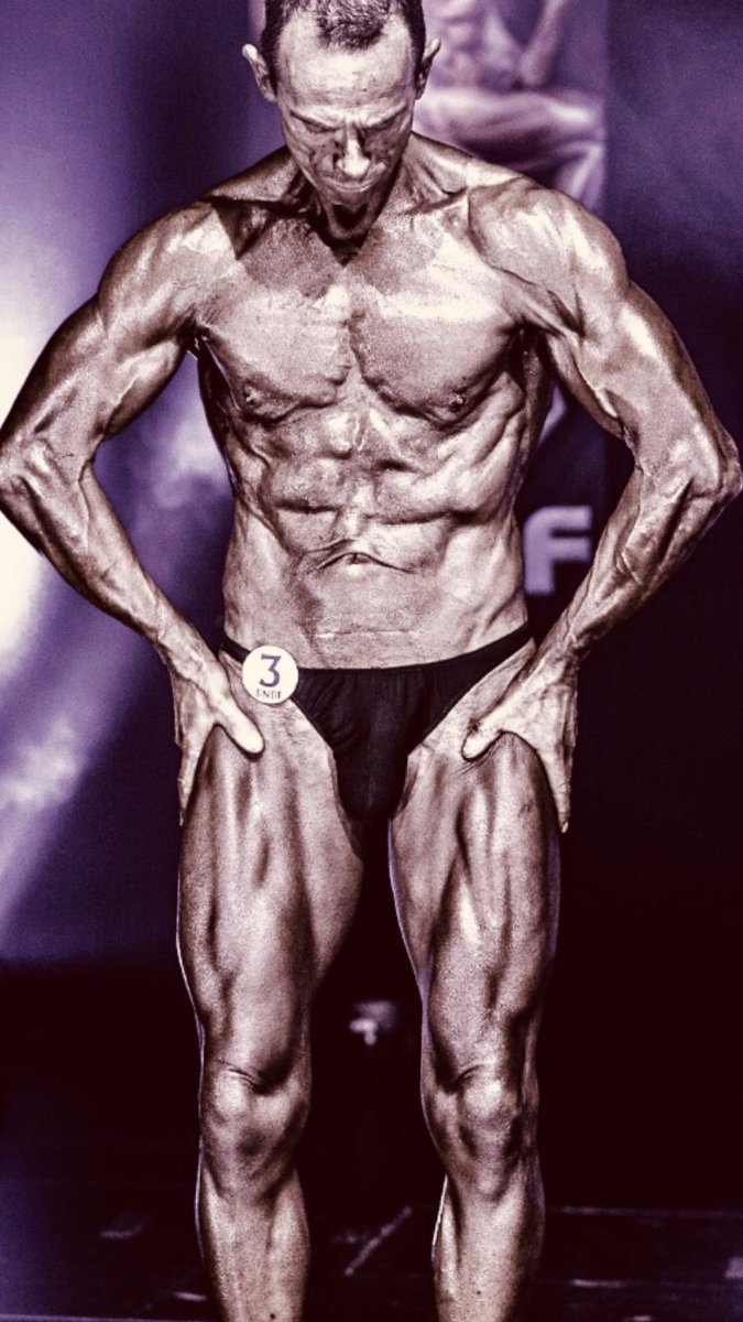 image shows: Tim poses at the 2019 BNBF Central Contest on his way to collect 3<sup>rd</sup> spot in the Over 50s category.