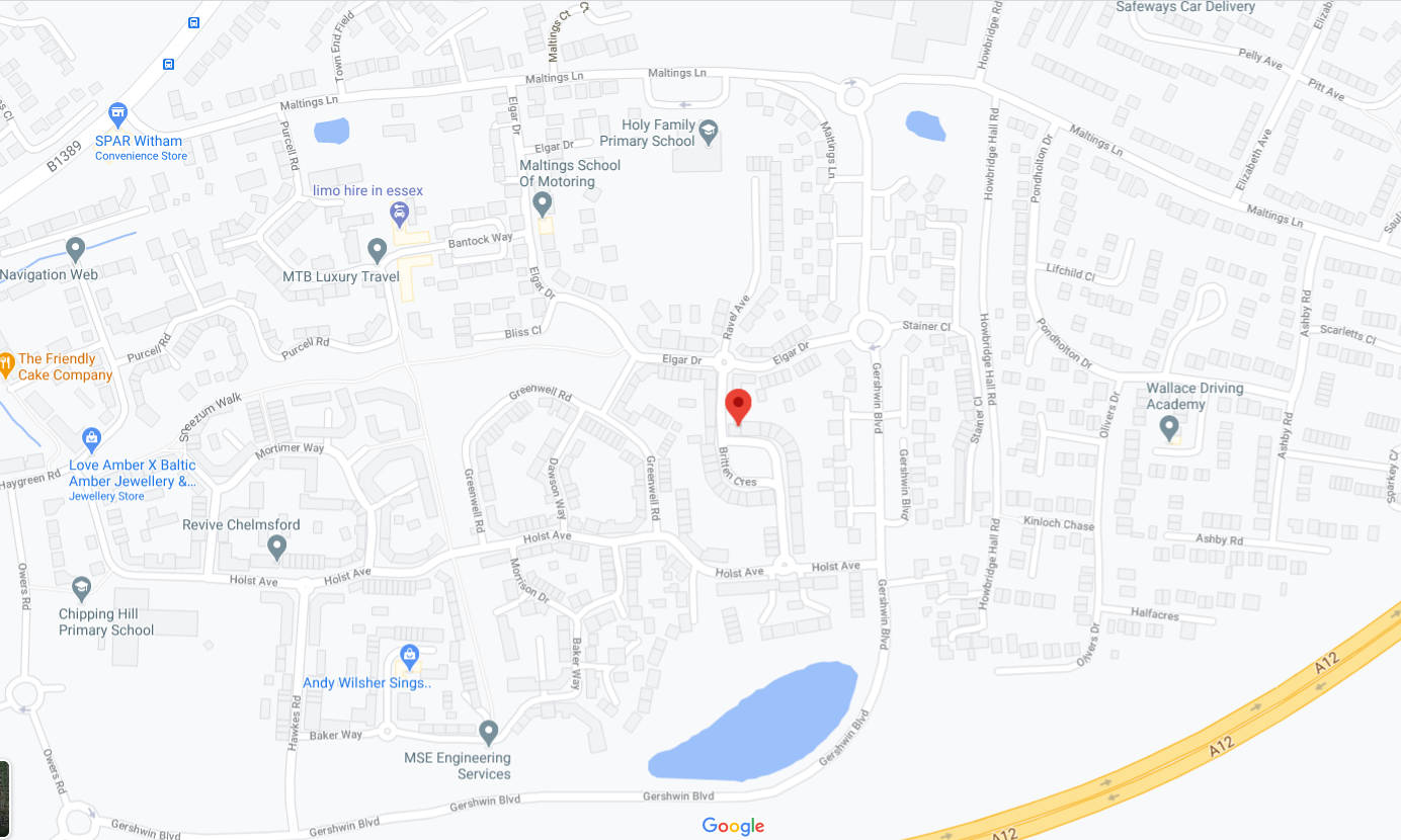 reproduction of the Google map showing our location.