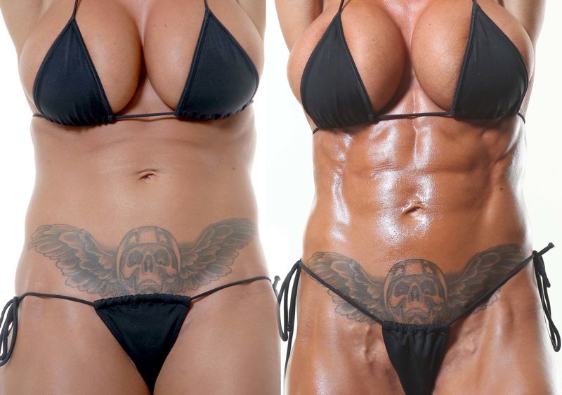 image shows: Jodie Marsh 60 Day Results!  Tim Sharp Personal Trainer methods on Jodie Marsh`s physique