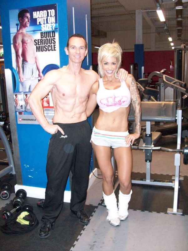 image shows: Celebrity Personal Trainer Tim Sharp With Jodie Marsh has built a body that the media can`t get enough of with the help of Tim Sharp