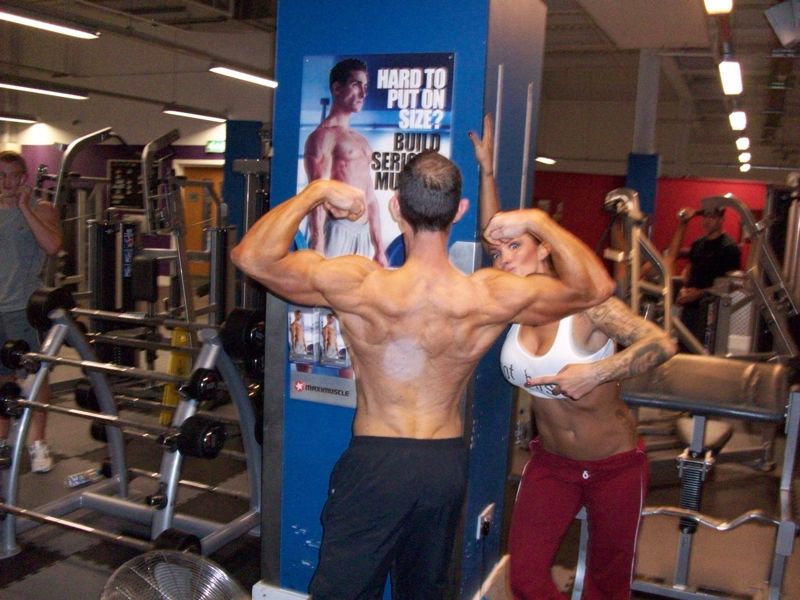 image shows: Celebrity Personal Trainer Tim Sharp With Jodie Marsh