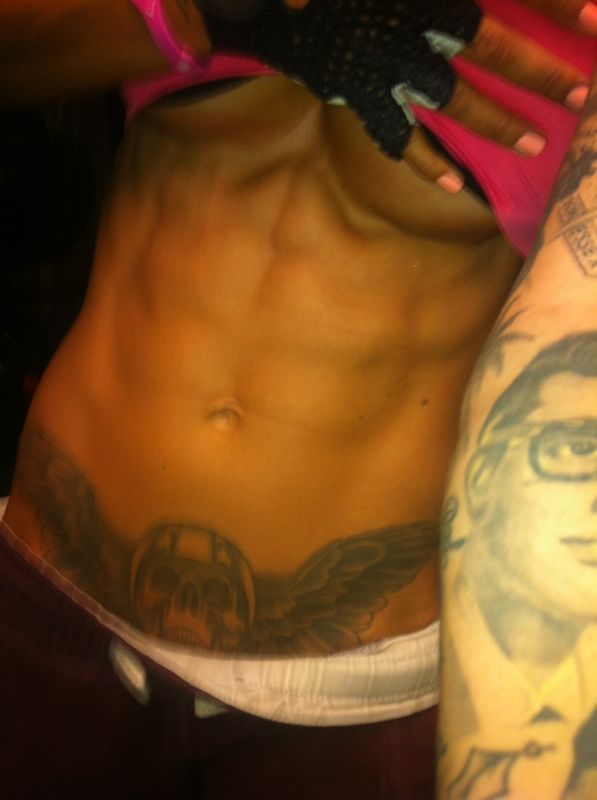 Image of Jodie Marsh 2011 Ripped Abs Trained by Tim Sharp Personal Trainer 