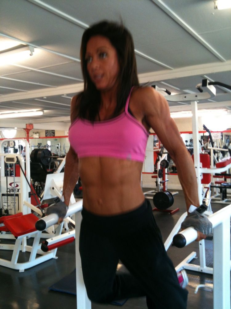 image shows: Rachel doing dips 2 x 20reps